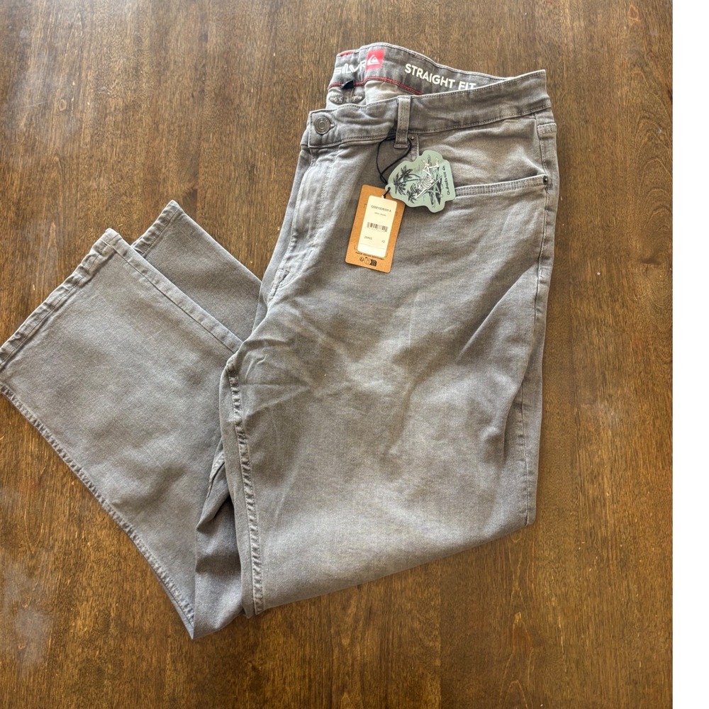 Quiksilver Mens Straight Fit Pants 42x29 Gray Dawn QSM15DB001A NWT